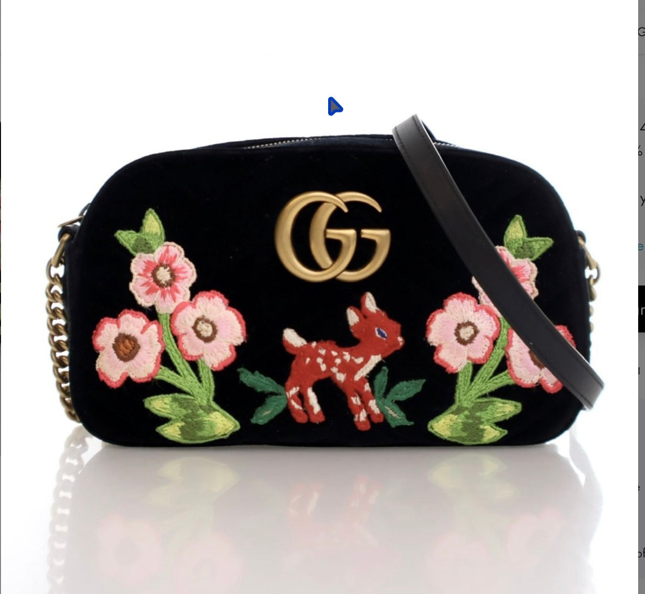 Pre-Owned Gucci Small Velvet Gucci Marmont Bag
