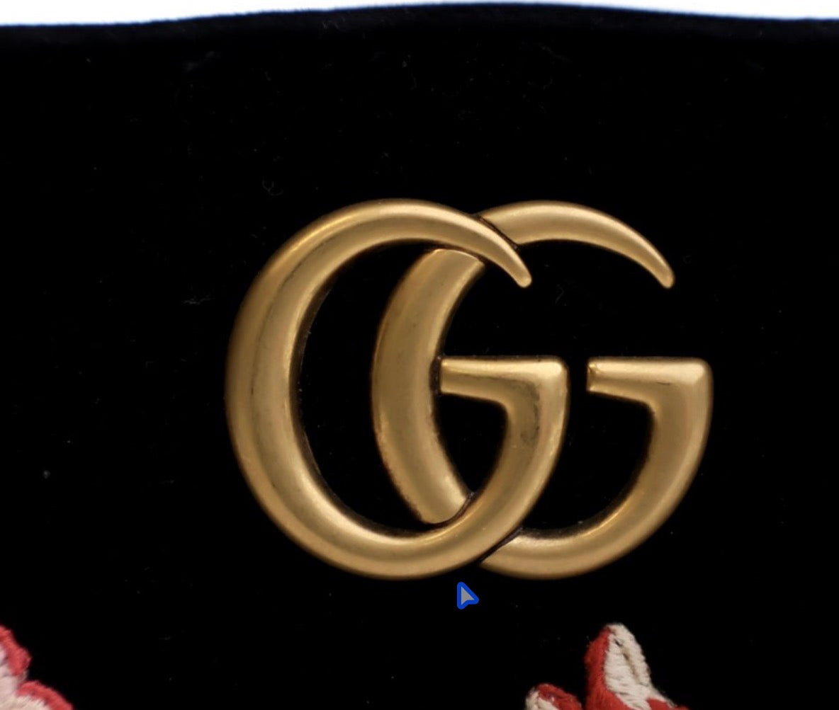 Pre-Owned Gucci Small Velvet Gucci Marmont Bag